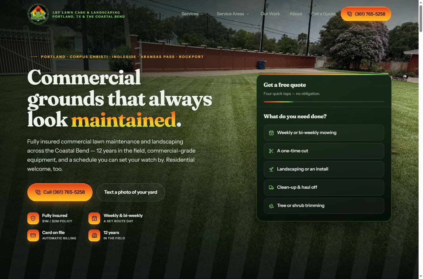 LRT Lawn Care & Landscaping website — Lawn Care & Landscaping in Portland, TX