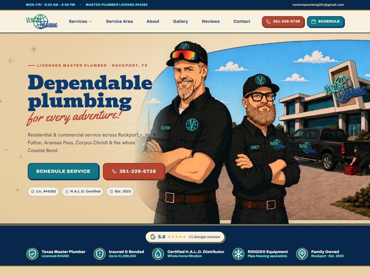 Venture Plumbing website — Plumbing in Rockport, TX