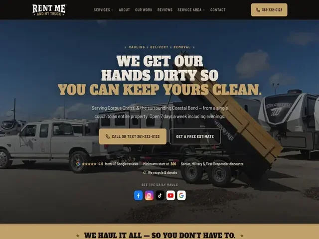 Rent Me and My Truck website