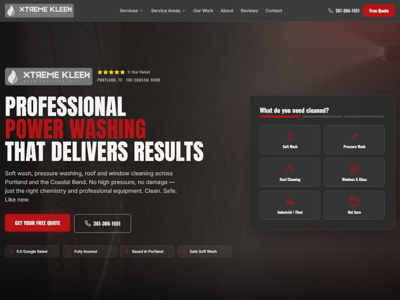 Xtreme Kleen website — Pressure Washing & Exterior Cleaning in Portland, TX